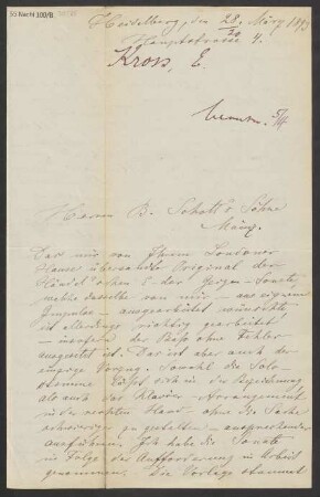 Brief an B. Schott's Söhne : 28.03.1893