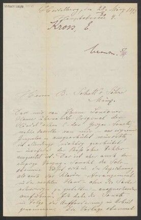 Brief an B. Schott's Söhne : 28.03.1893
