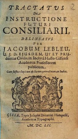 Tractatvs De Instructione Futuri Consiliarii
