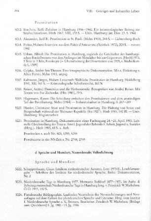 d Sprache und Mundart; Namenkunde; Volksdichtung