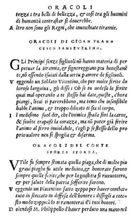 Oracoli Del Conte Sforza Sforza..