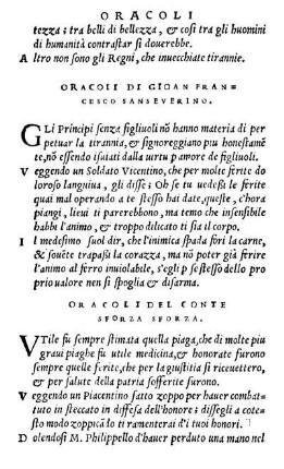 Oracoli Del Conte Sforza Sforza..