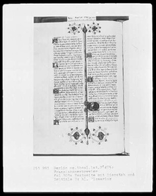Franziskanisches Brevier — Initiale D, darin der heilige Elzearius, Folio 303verso