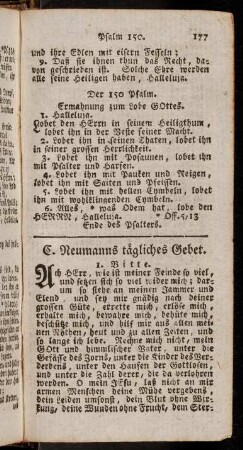 177-192, C. Neumanns tägliches Gebet.