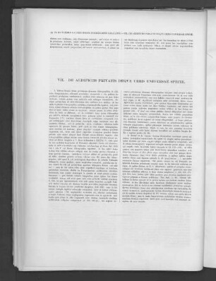 VII. De aedificiis privatis deque urbis universae specie.