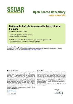 Zivilgesellschaft als Arena gesellschaftskritischer Diskurse