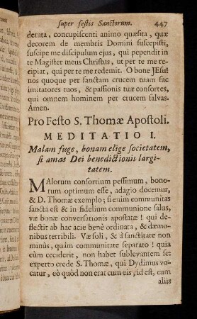 447-455, Pro Festo S. Thomae Apostoli; ...
