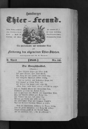 Hamburger Thier-Freund. 2. April. [1858.] No. 14.