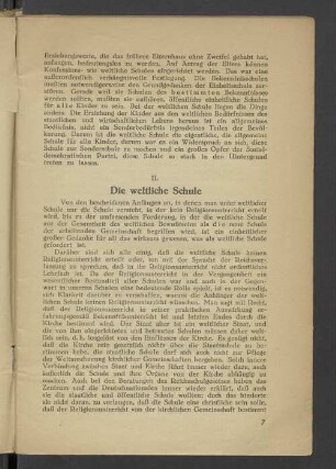 II. Die weltliche Schule