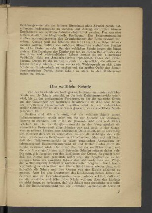 II. Die weltliche Schule