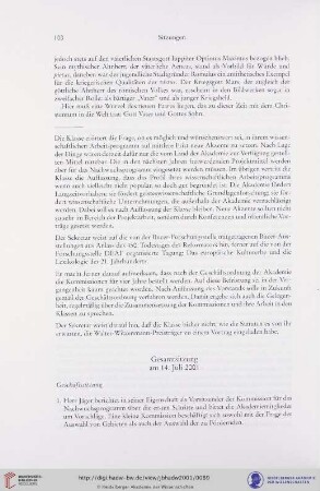 Gesamtsitzung am 14. Juli 2001