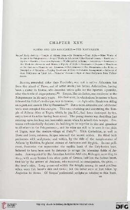 Chapter XXV: Scopas and his associates. The Mausoleum