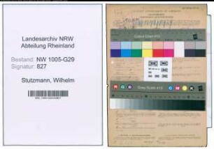 Entnazifizierung Wilhelm Stutzmann , geb. 06.08.1888 (Bahnsekretaer)