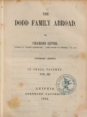 The Dodd family abroad : in three volumes. 3