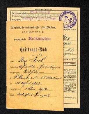 Quittungs-Buch Max Böck