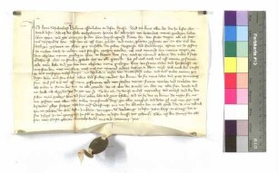 Sonntag vor Christi Geburt; Hans Schuhenleist begibt sich, nachdem er in Öhringen (Orengew) im Turm gesessen war, in die Leibeigenschaft des Albrecht von Hohenlohe; Siegel: Beringer von Berlichingen.