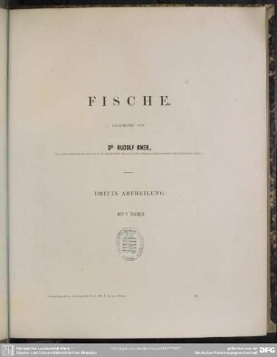 Zoologischer Theil ; Bd.1, Abth. 3: Fische