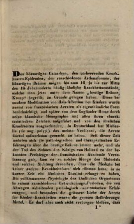 Ueber die häutige Bräune