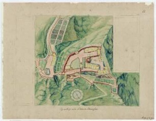 Grundriß von Schloss Rheinfels (aufklappbar)