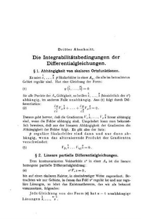 § 2. Lineare partielle Differentialgleichungen.