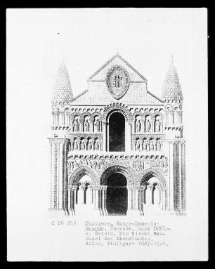 Poitiers: Aufriss der Westfassade der Kirche Notre-Dame-la-Grande