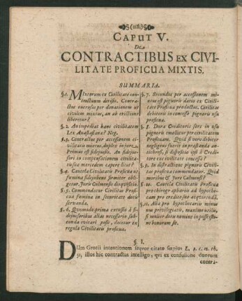 Caput V. De Contractibus Ex Civilitate Proficua Mixtis.