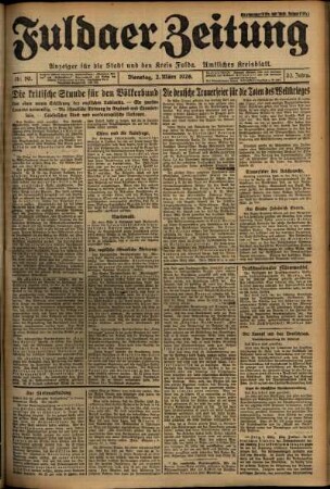 Ausgabe vom Dienstag, den 02. März 1926.