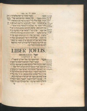 Liber Joelis, Hebraice [...] Caput 1. - 4.