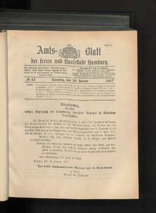 No. 13, 16. Januar 1917