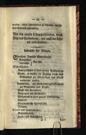 Uebersicht des Ganzen