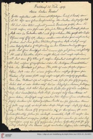 Korrespondenz von Alice und Ludwig Klein: Brief von Alice Klein und Ludwig Klein an Irmgard Klein