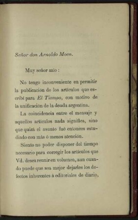 [Carta de Ernesto Quesada a Arnoldo Moen]
