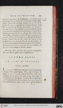 (Lettre CLXXI - CLXXX)