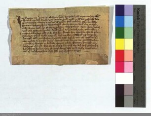 Katharina Ratz von Selheim verkauft dem Hermann Hultzernspere ihren Acker zu Seelheim gelegen am Zcolner im Holenbach und am Gewendespade und zum ...