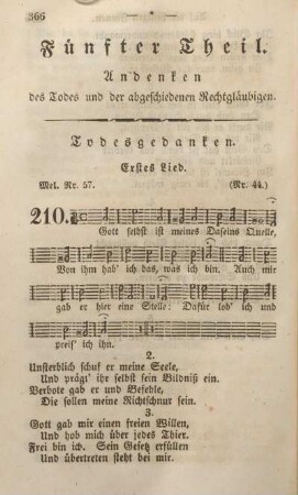 Fünfter Theil. Andenken des Todes und der abgeschiedenen Rechtgläubigen.