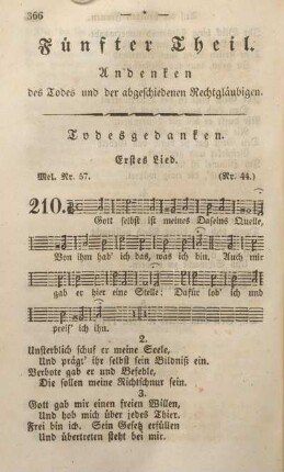 Fünfter Theil. Andenken des Todes und der abgeschiedenen Rechtgläubigen.