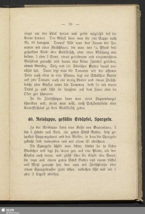 40. Reissuppe, gefüllte Erdäpfel, Spargeln