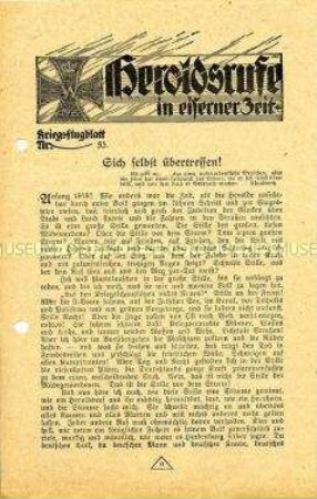 Flugschrift "Heroldsrufe in eiserner Zeit - Kriegsflugblatt Nr.53"