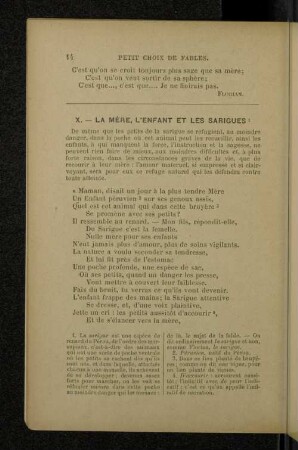 X. --- LA MÈRE, L’ENFANT ET LES SARIGUES