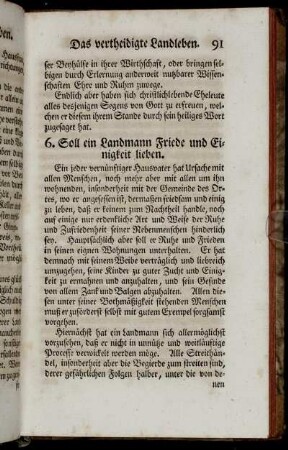 6. Soll ein Landmann Friede und Einigkeit lieben.