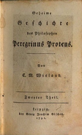 Geheime Geschichte des Philosophen Peregrinus Proteus. 2