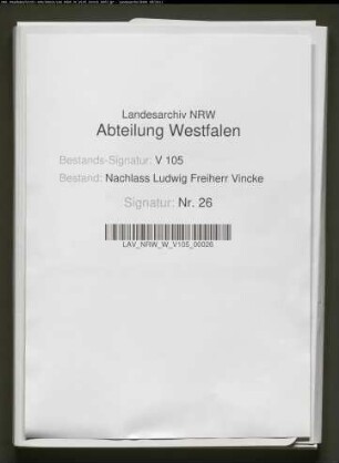 Briefe der ersten Gattin Eleonore Vincke geb. von Syberg (insgsamt 697 Briefe 1809-1826)