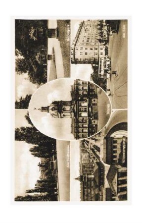 Postkarte: Schloss; Am Lietzensee; Schloßpark; Wittenbergplatz; Am Knie