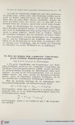 25: Die Rolle der Gelatine beim "chemischen" Entwicklungsprozeß belichteter Bromsilbergelatineplatten