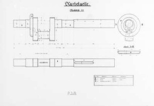 Kurbelwelle, Konstruktionszeichnungen : Technikgeschichte | Maschinenbau | Maschinenelemente | Transmissionen, Getriebe