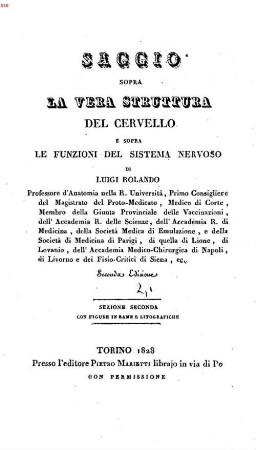 Saggio sopra la vera struttura del cervello e sopra le funzioni del sistema nervoso, 2,1