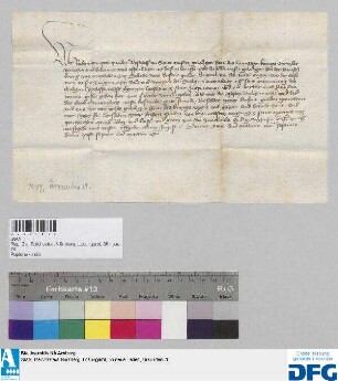 Bischof Raban von Speyer, Kanzler des Königs Rupprecht, stellt der Stadt Nürnberg Quittung aus über 2000 fl. Reichssteuer.