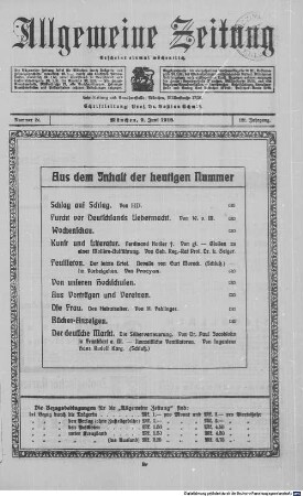 Allgemeine Zeitung. Jg. 121. 1918, 9.6. - 28.12. = 350,121