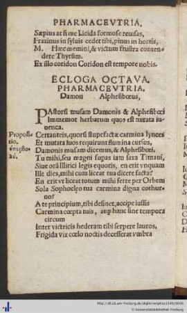 Ecloga Octava: Pharmaceutria