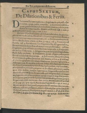 Caput Sextum, De Dilationibus & Feriis.